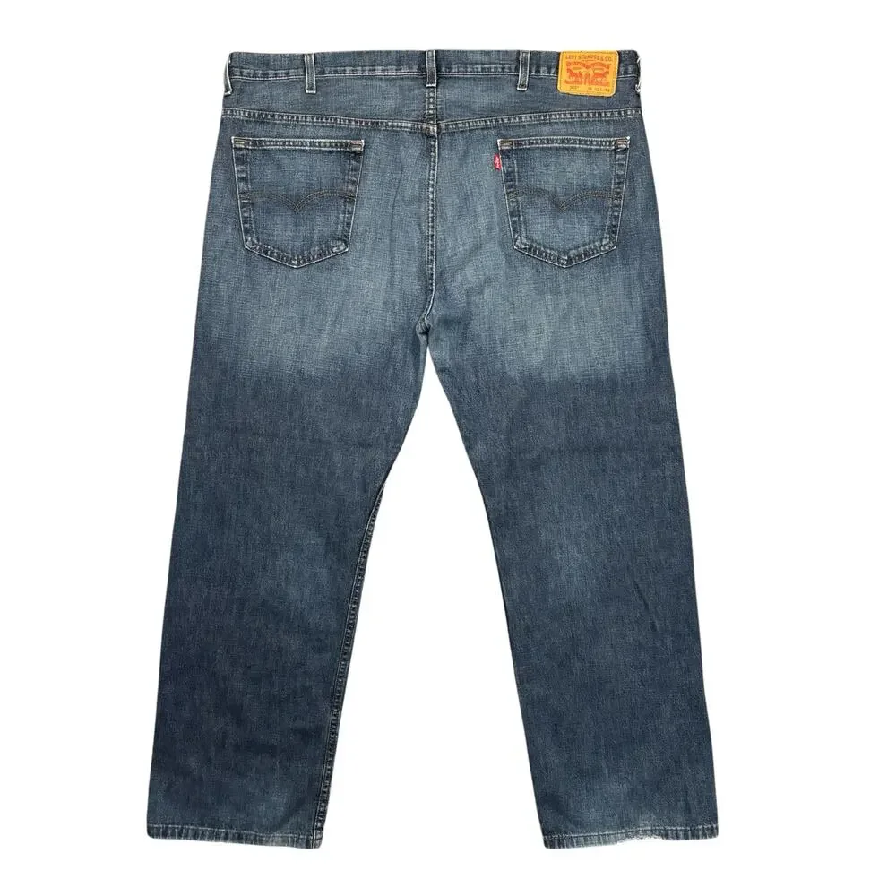 Levi's 569 Loose Straight Fit Medium Dark Wash Denim Low Rise Jeans Mens 42 32